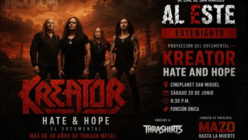 Kreator: Hate and Hope llega al Perú en el AL ESTE Festival de Cine 2026
