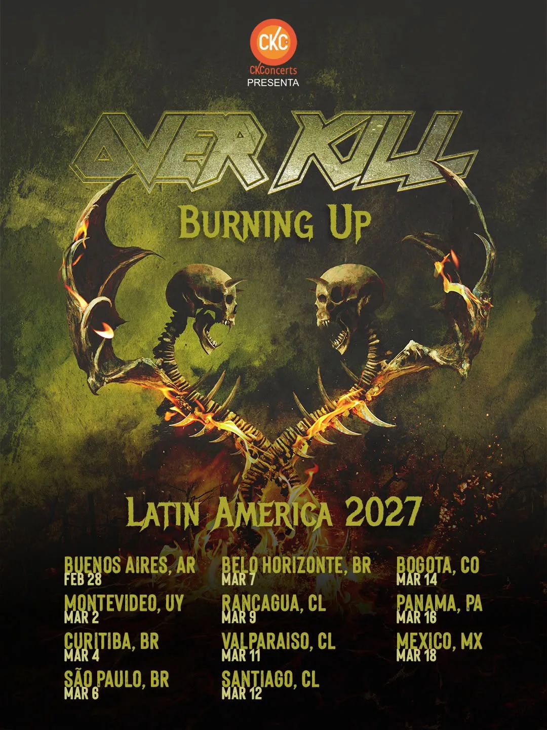 OVERKILL ANUNCIA SU GIRA POR LATINOAMÉRICA 2027